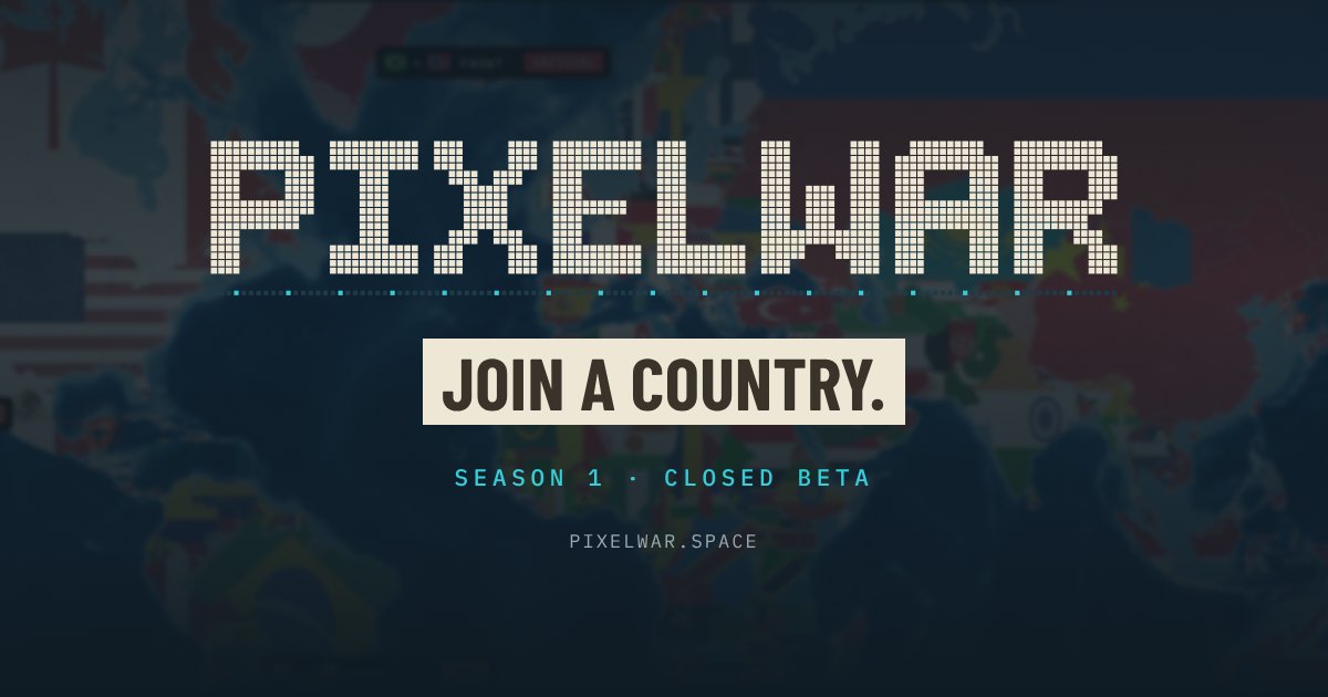 PixelWar: Join a country. Season 1 closed beta